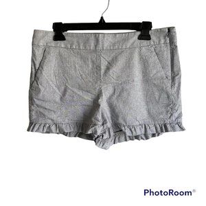 LOFT Black Cotton Viscose Ruffled Ladies Casual‎ Shorts, 10